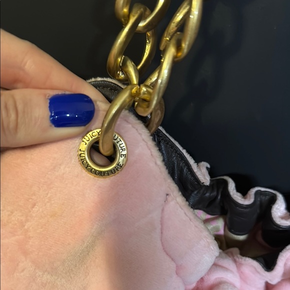 Juicy Couture Royal Couture Pink Velour Shoulder Bag - Picture 3 of 13